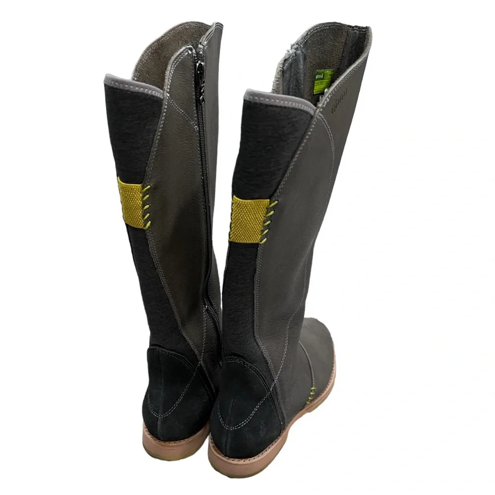 AHNU Helena Pewter Tall Leather Boots